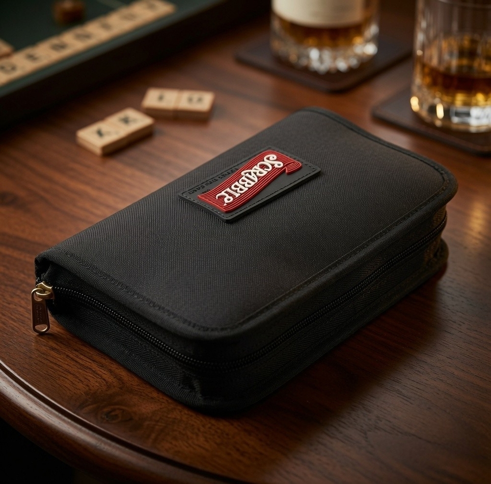 Scrabble Deluxe Travel Edition Folio Case Board Game Complete VG Condition